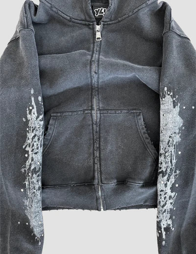 #thrashstar Zip Up - Black