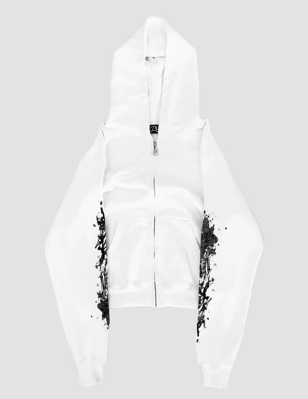 #thrashstar zip-up- White