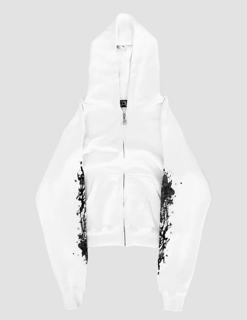 #thrashstar zip-up- White