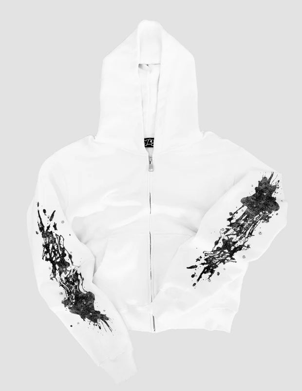 #thrashstar zip-up- White